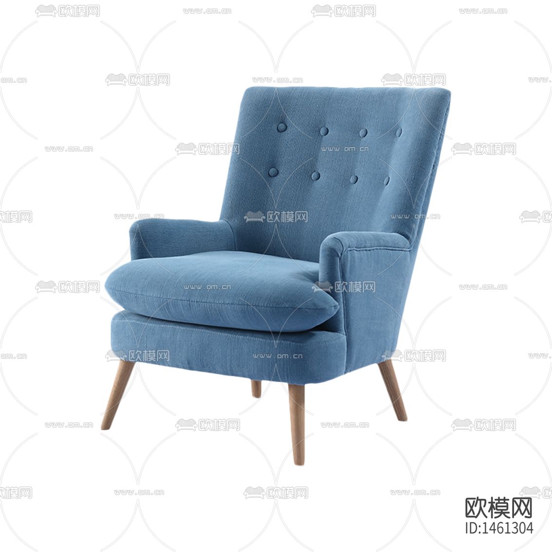 地中海简约创意蓝色布艺金属单人沙发下载