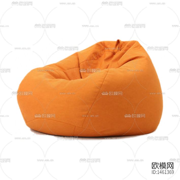 现代简约创意橙色布艺懒人沙发下载