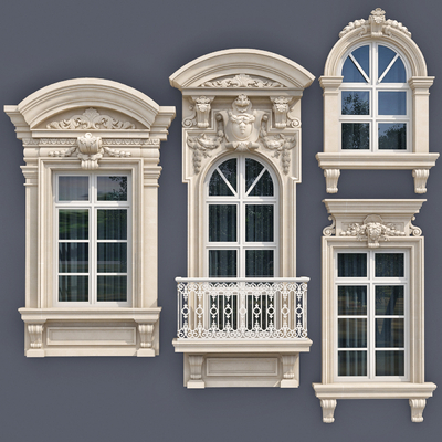 欧式古典3d门窗模型