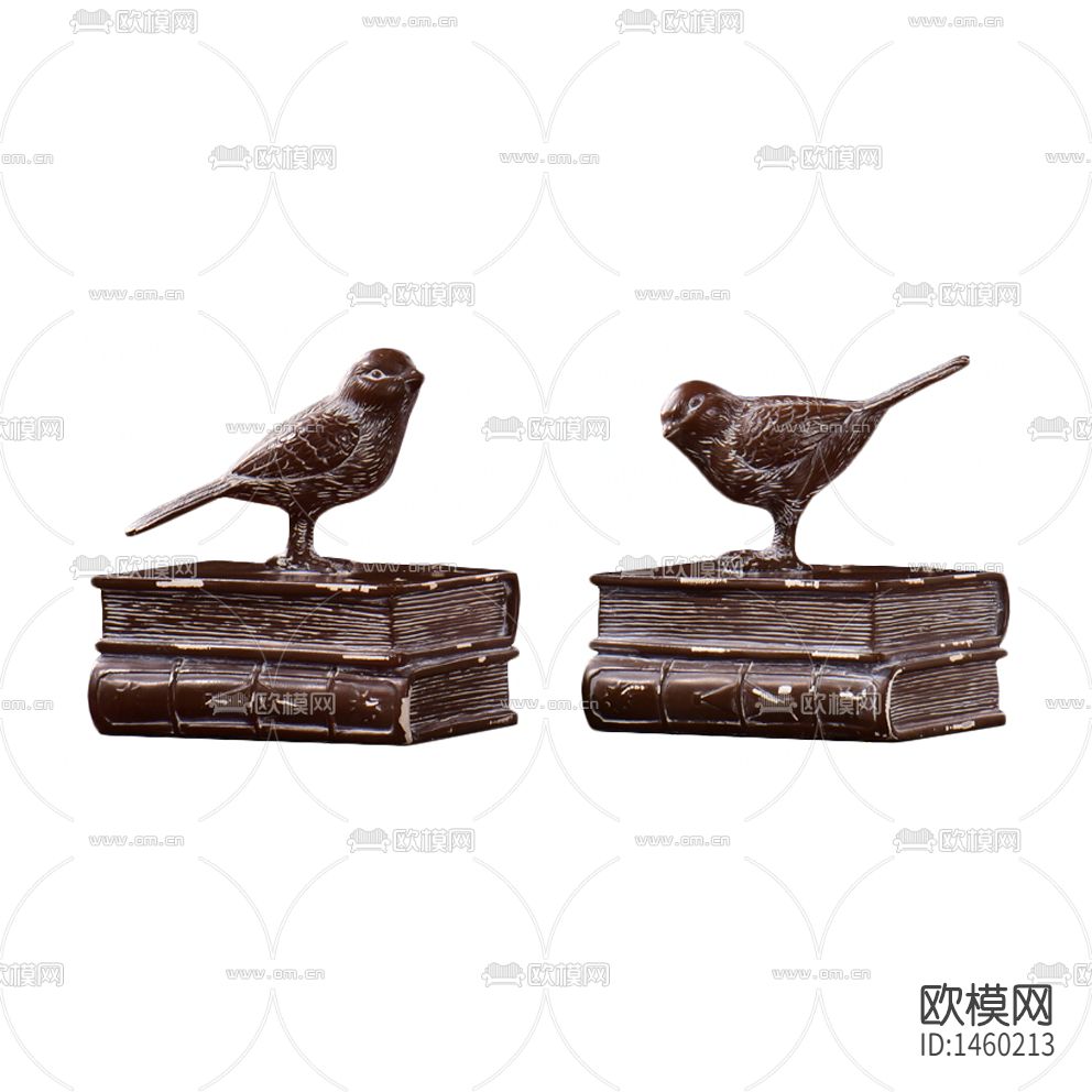 欧式复古实木小鸟书籍雕刻书档下载