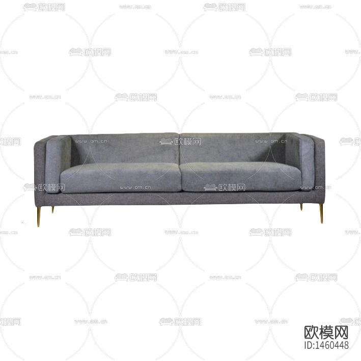 现代简约创意灰色金属三人沙发下载