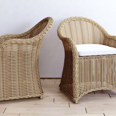  现代编织户外椅子su模型 