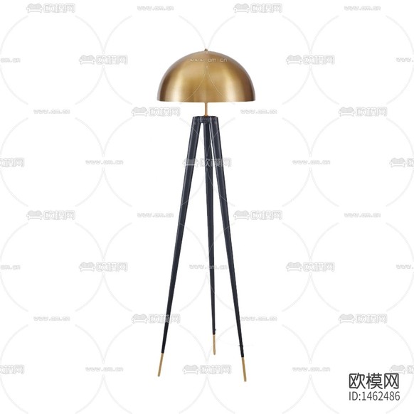 现代简约创意实木金属落地灯下载