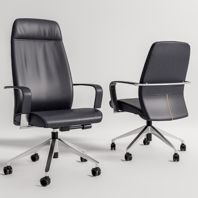 现代皮革办公椅su模型