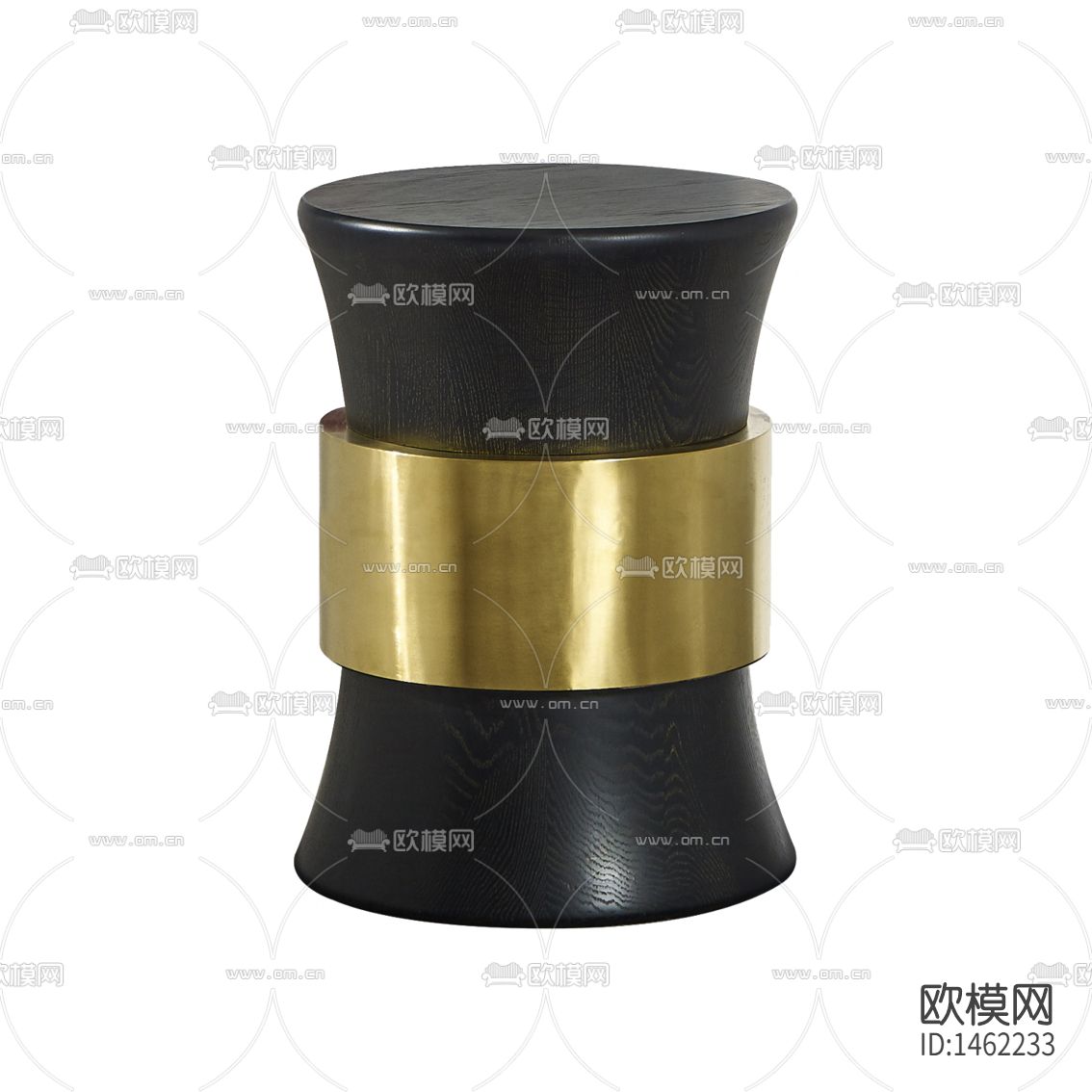 现代轻奢创意实木金属圆形边几下载