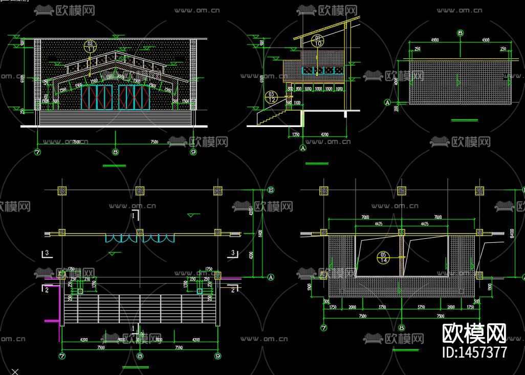 雨棚大样节点图下载（渲染图4）