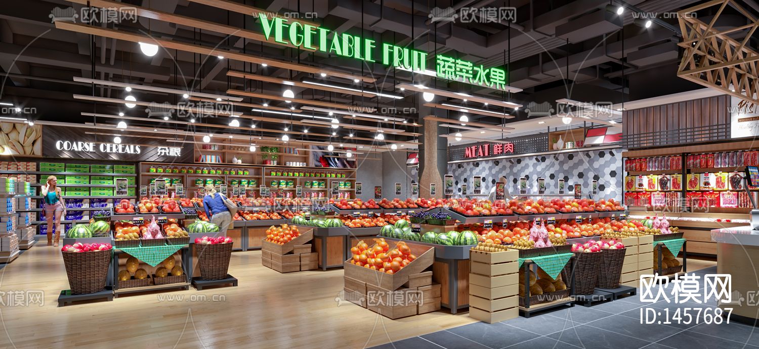 超市cad施工图下载（渲染图9）