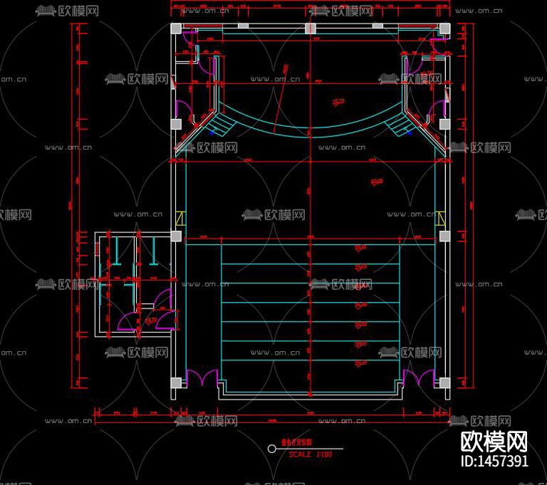 报告厅声学设计cad装修图下载（渲染图5）