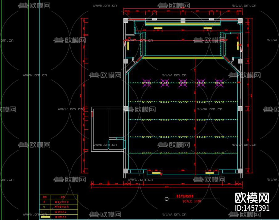 报告厅声学设计cad装修图下载（渲染图4）