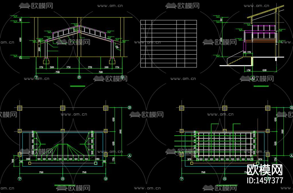 雨棚大样节点图下载（渲染图5）