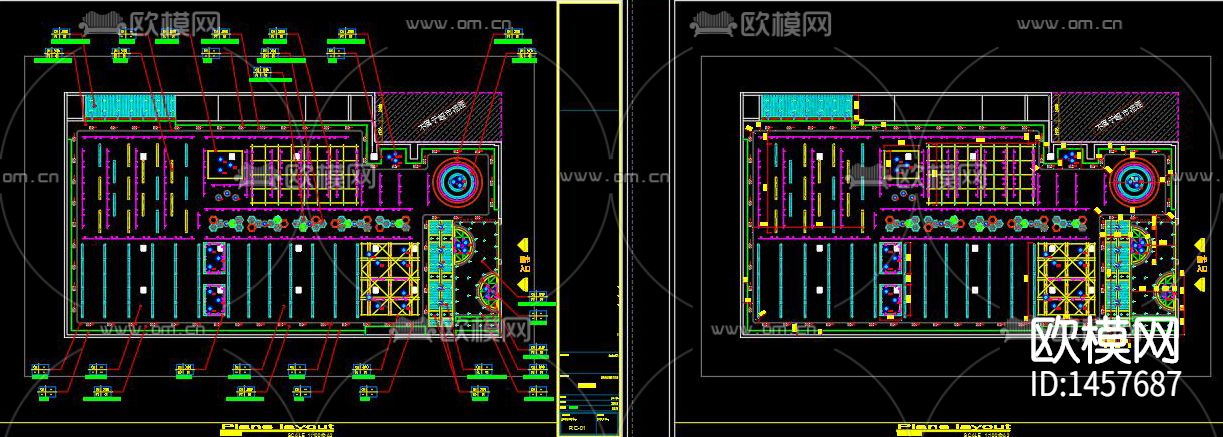 超市cad施工图下载（渲染图3）