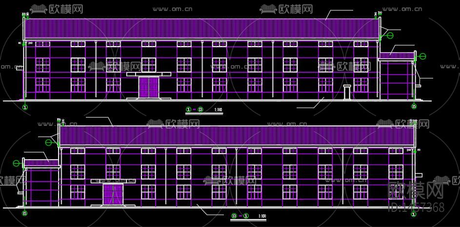 排架结构厂房建筑结构施工图下载（渲染图3）
