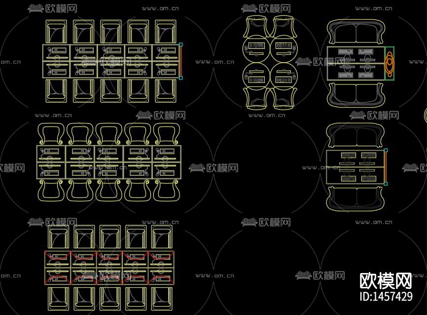 网吧家具cad图库下载（渲染图1）