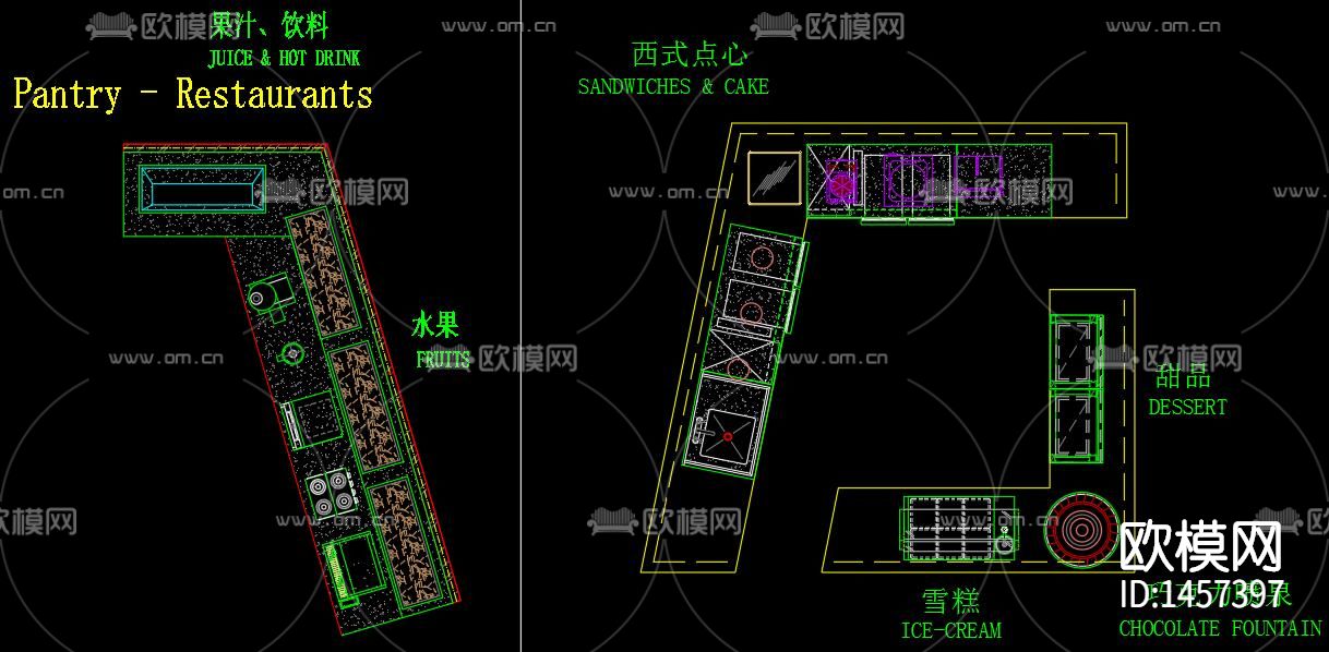 奶茶店cad施工图