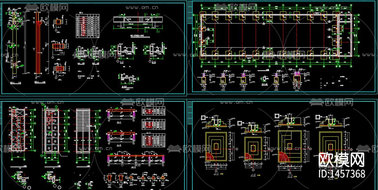 排架结构厂房建筑结构施工图下载（渲染图8）