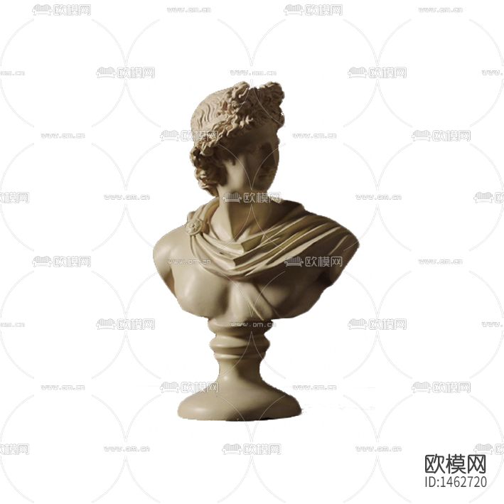 现代简约石膏半身人像雕像