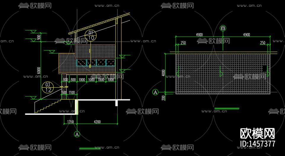 雨棚大样节点图下载（渲染图3）