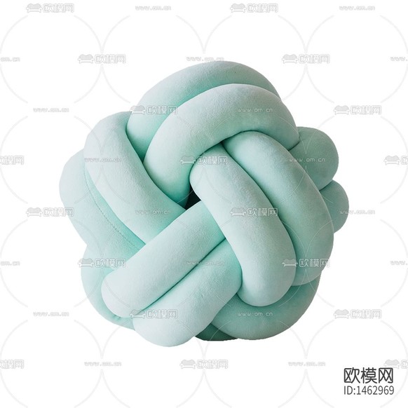 北欧简约纽扣结粉蓝色球状抱枕下载