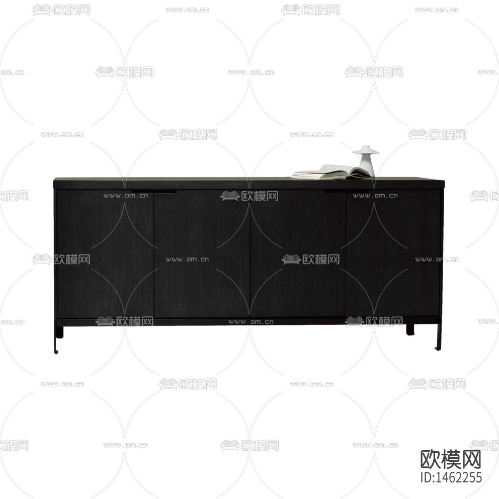 现代简约创意实木金属边柜下载