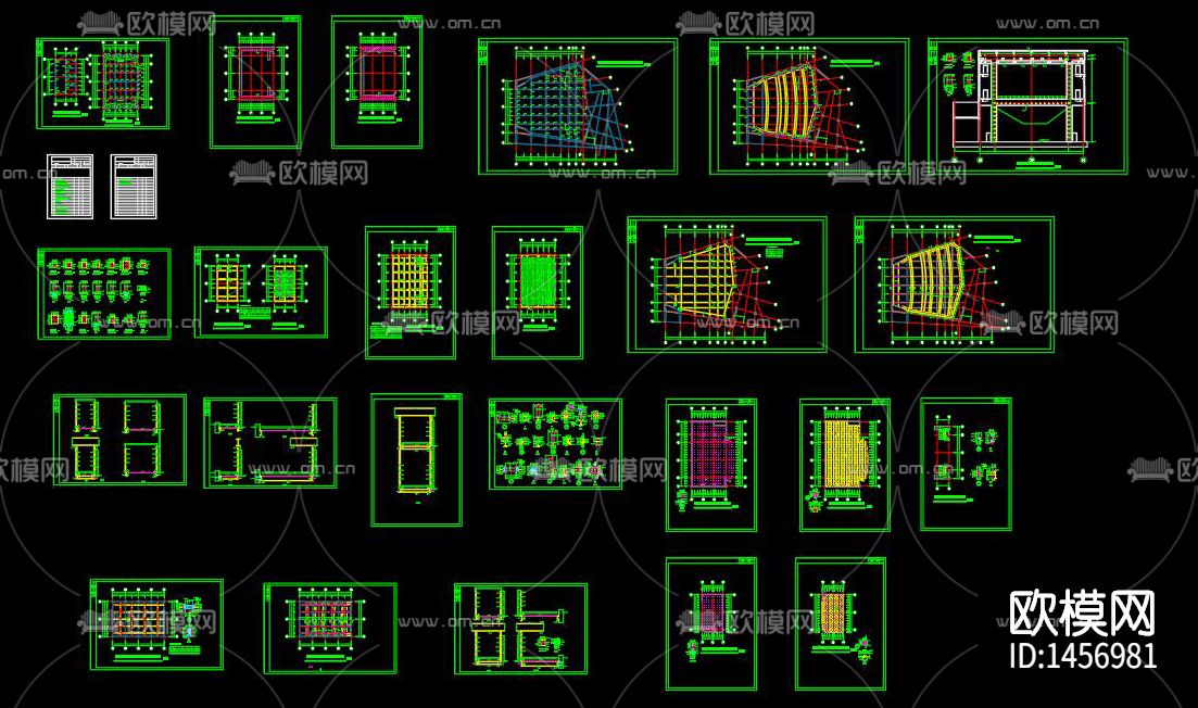 剧场钢结构舞台cad图纸下载（渲染图1）