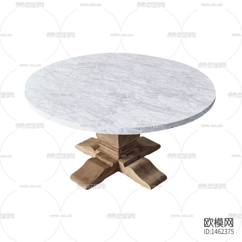 美式简约创意实木大理石餐桌下载