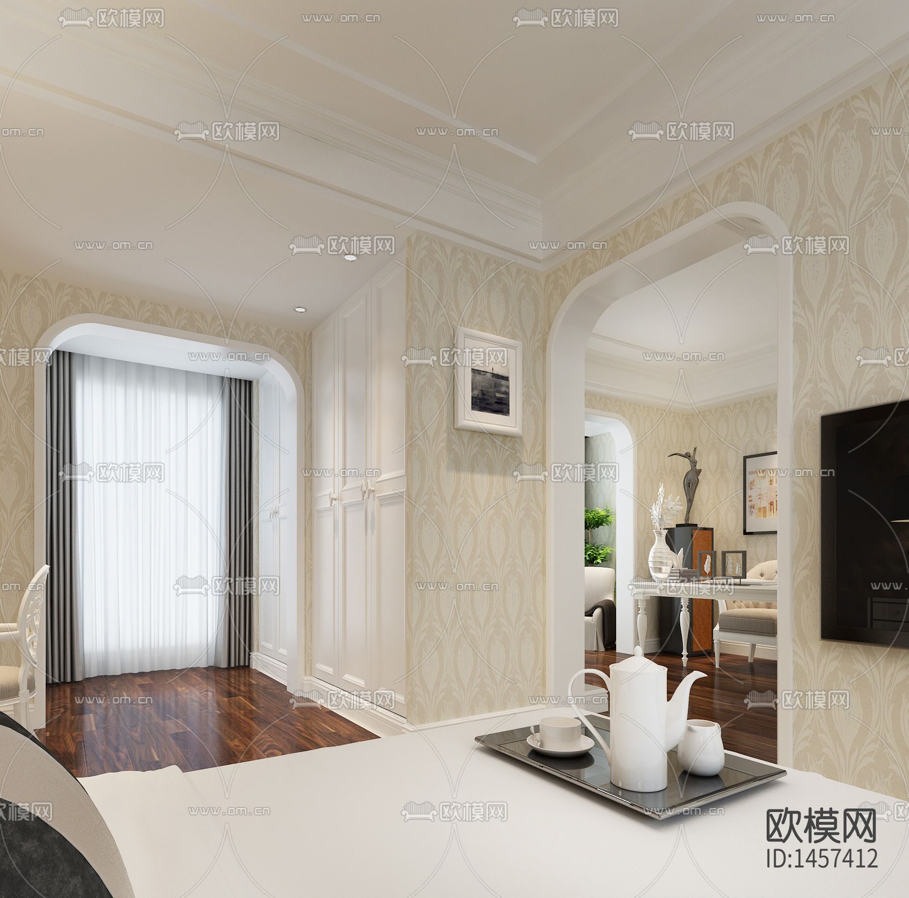 现代家装cad施工图下载（渲染图10）