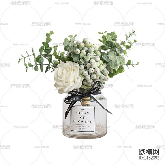 北歐簡約創(chuàng)意玻璃花瓶擺放花藝下載