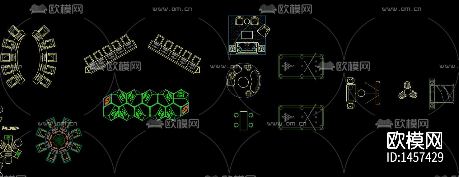 网吧家具cad图库下载（渲染图5）