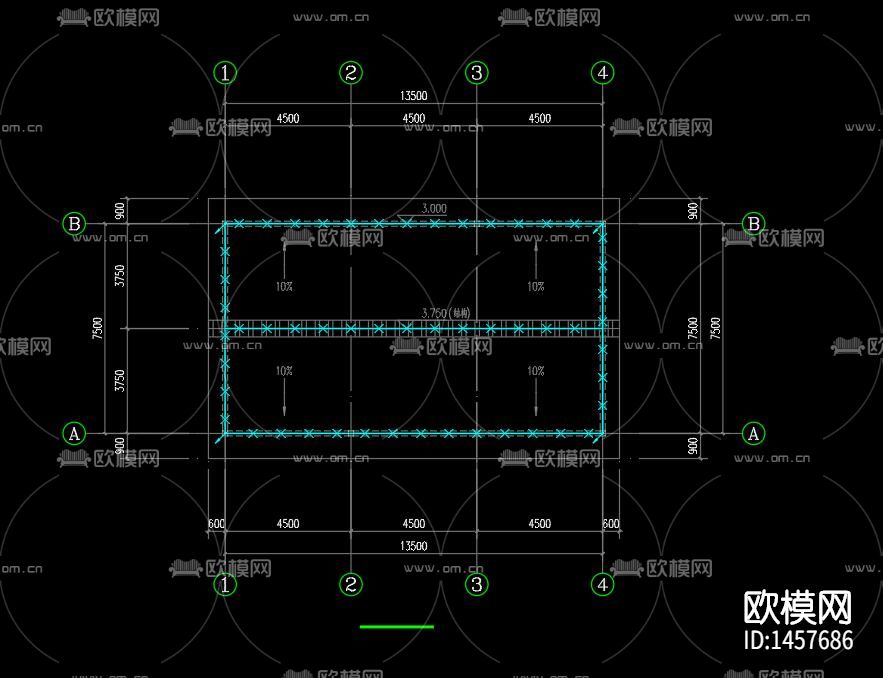 猪养殖建设项目集中库房cad施工图下载（渲染图5）