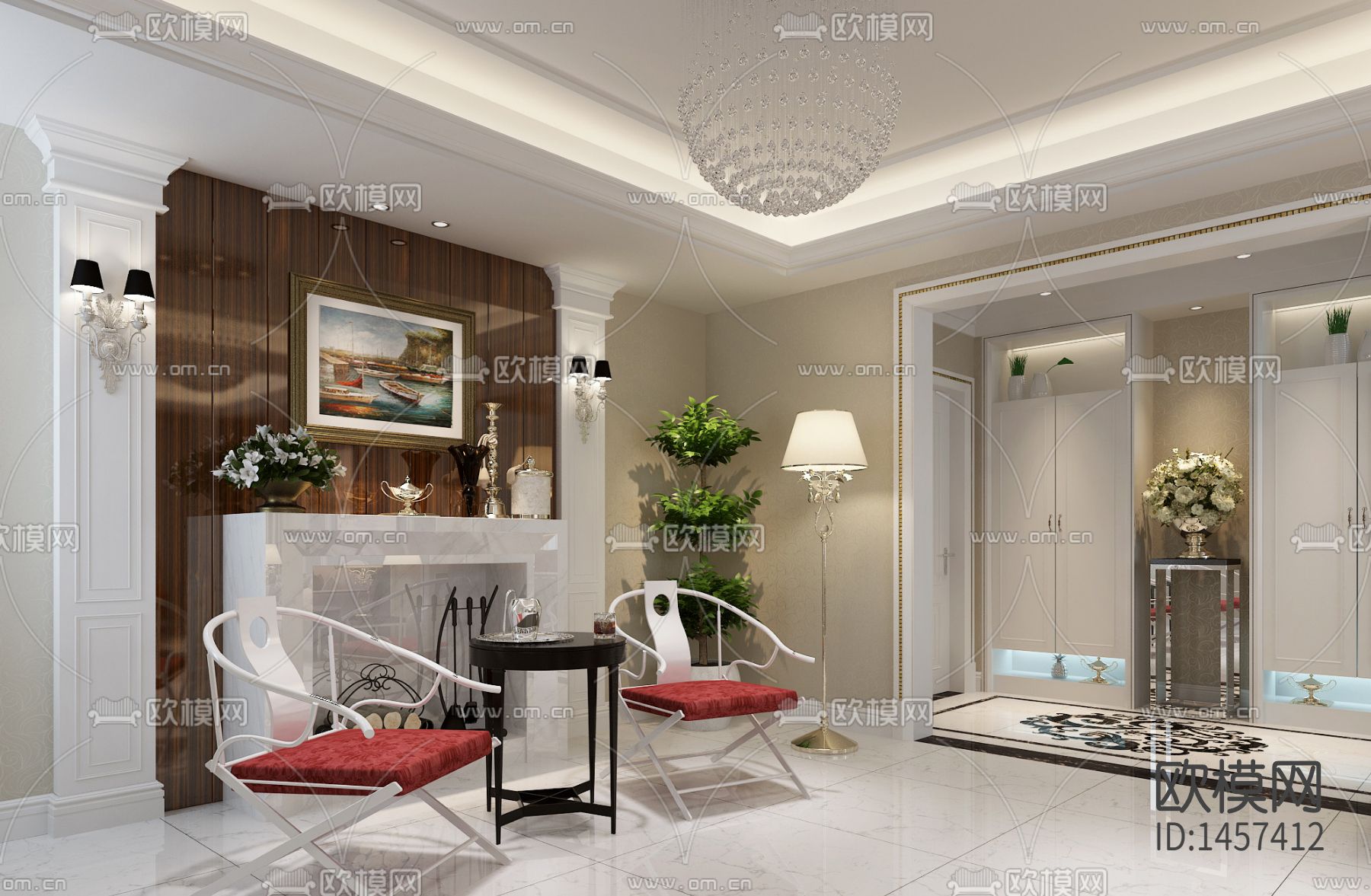 现代家装cad施工图下载（渲染图8）