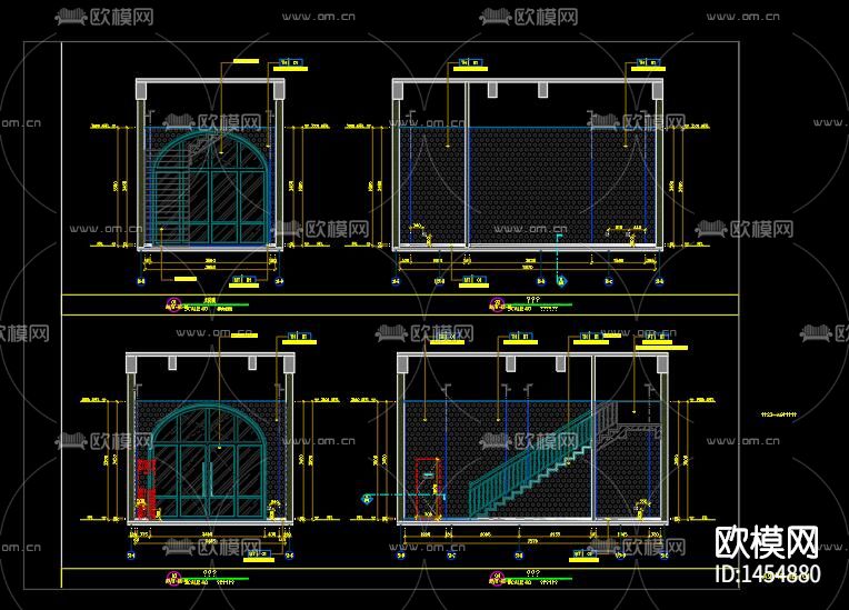 奶卷面皮店cad施工图下载（渲染图3）