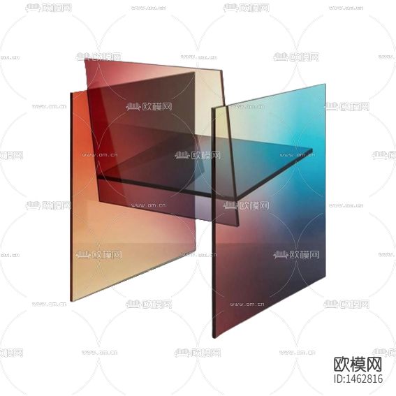 现代简约创意彩色玻璃休闲椅下载