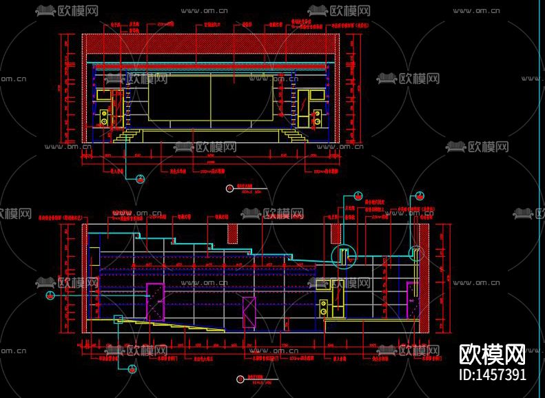 报告厅声学设计cad装修图下载（渲染图6）