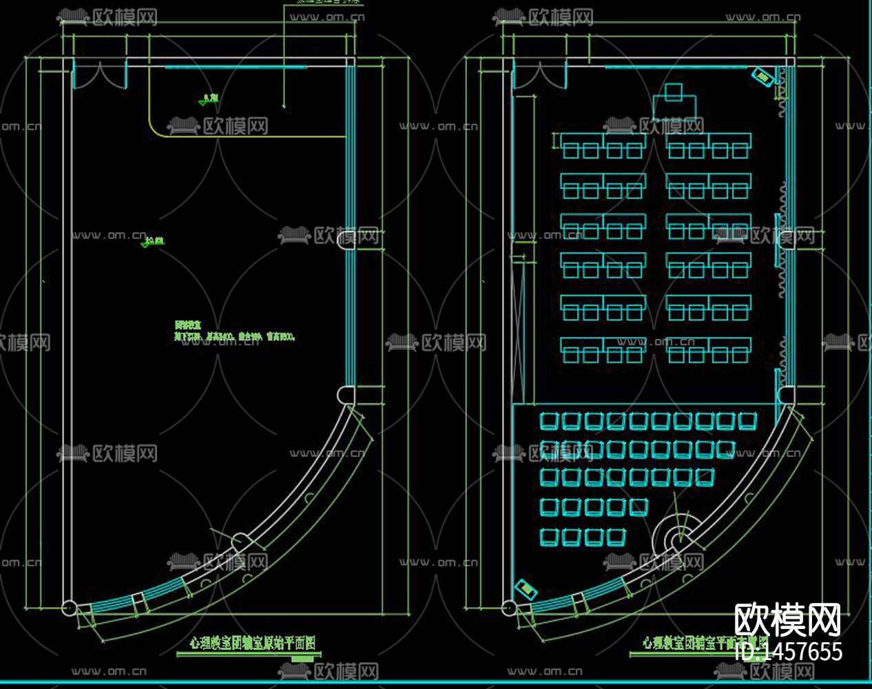 小学专用教室cad施工图下载（渲染图9）