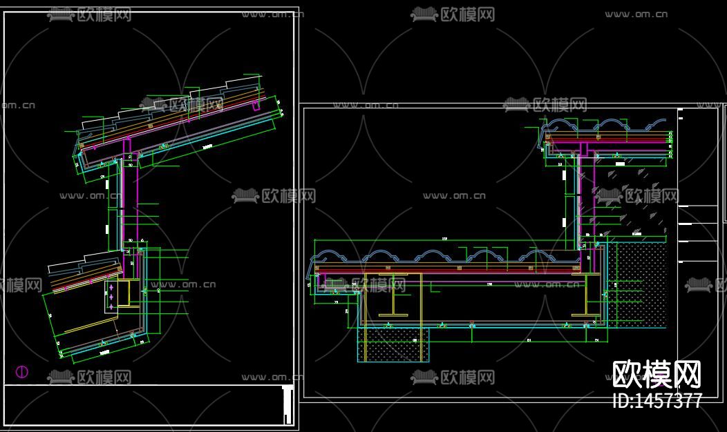 雨棚大样节点图下载（渲染图8）