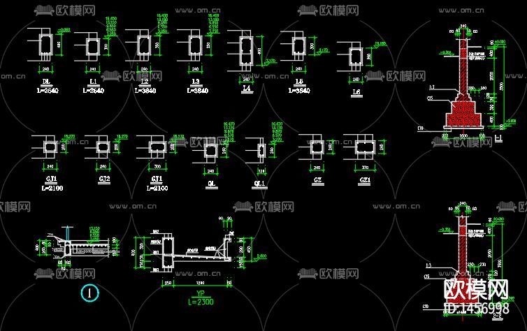 磚混結(jié)構(gòu)宿舍cad建筑圖下載(渲染圖2)