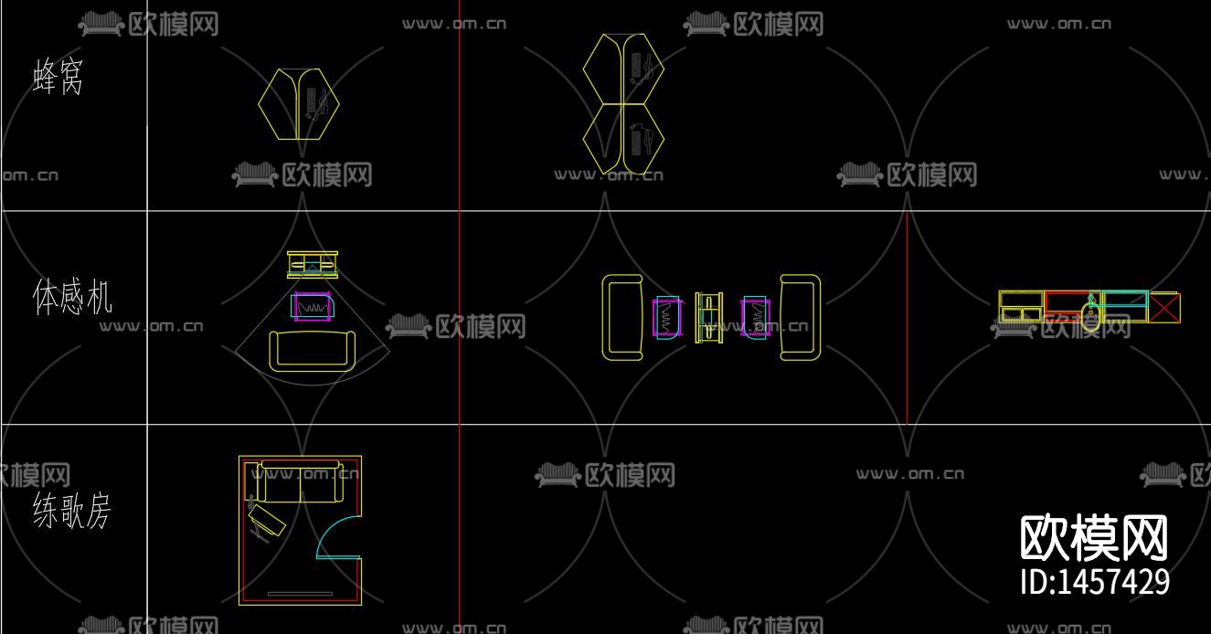 网吧家具cad图库下载（渲染图7）