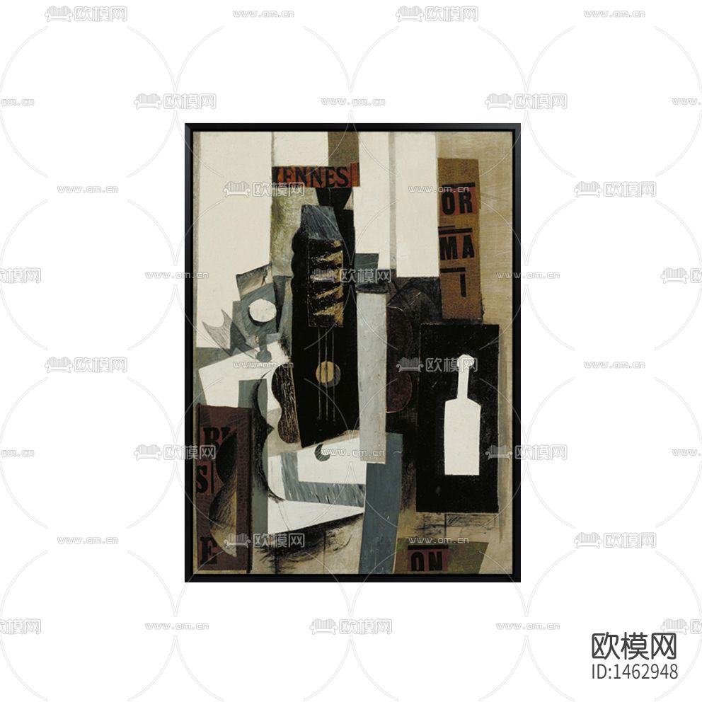 新古典抽象色块装饰画下载