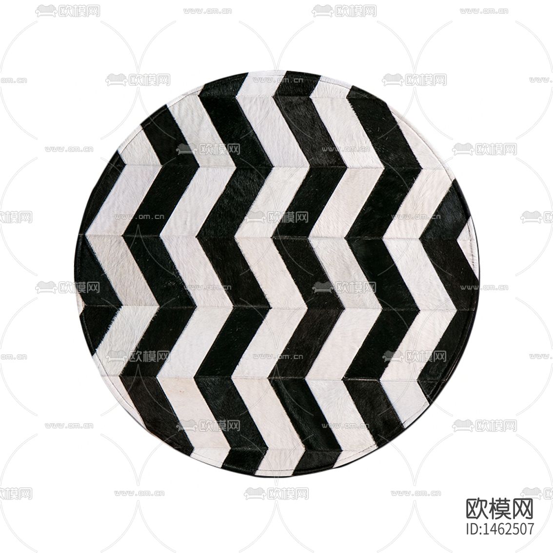 现代简约创意黑白波浪条纹布艺地毯下载