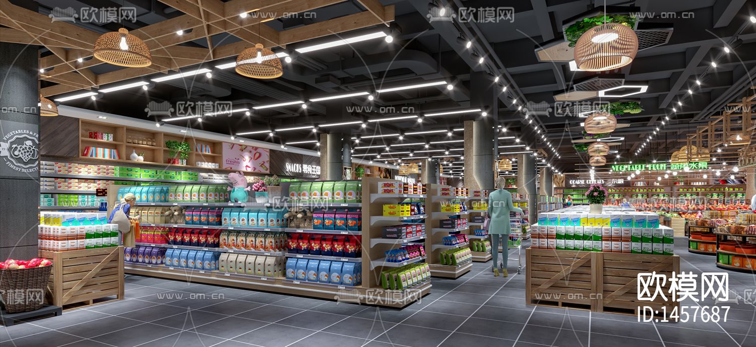 超市cad施工图下载（渲染图7）