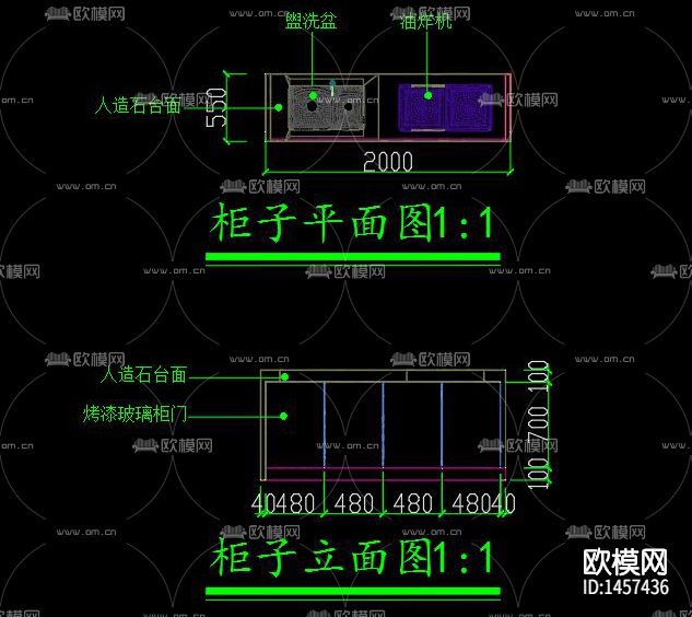 炸鸡店cad施工图