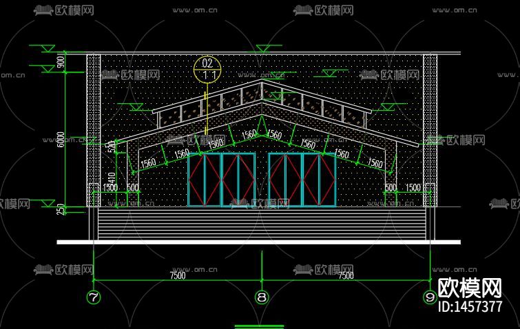 雨棚大样节点图下载（渲染图2）