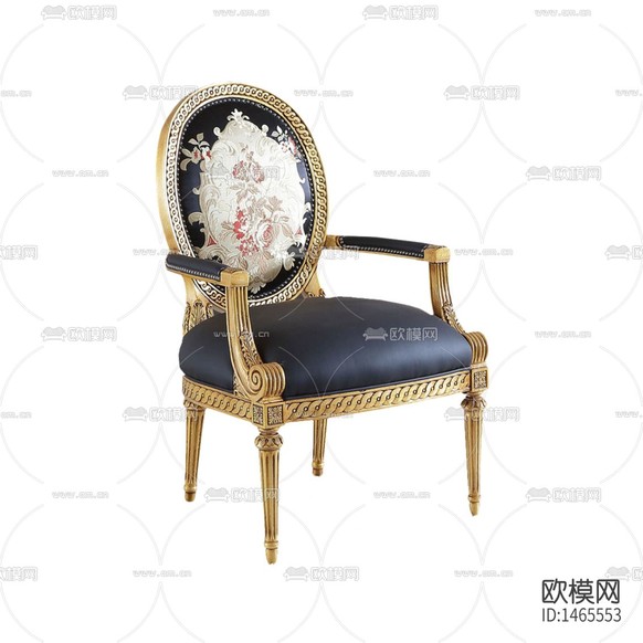 法式輕奢創(chuàng)意實(shí)木雕刻布藝休閑椅下載