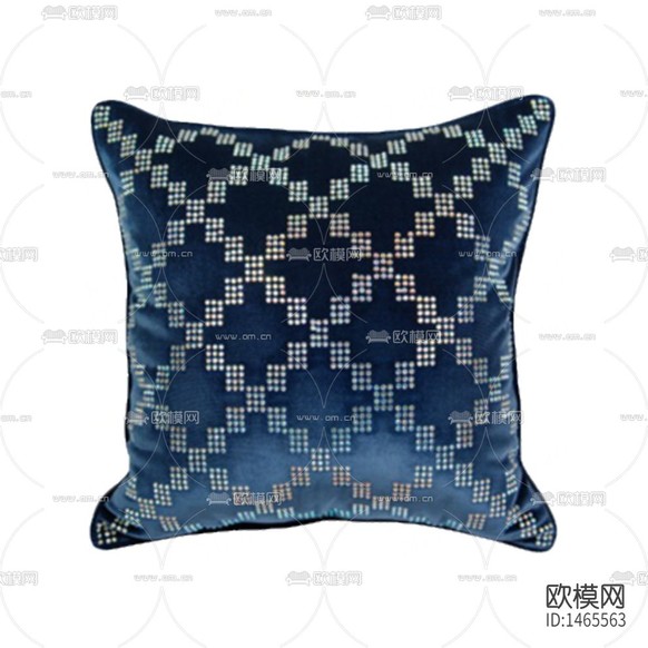 現(xiàn)代輕奢藍色絲絨燙鉆抱枕下載
