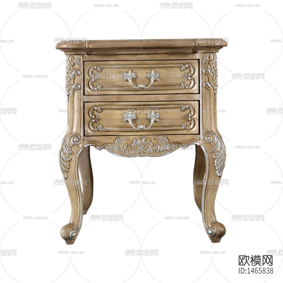 法式简约创意实木雕刻床头柜下载