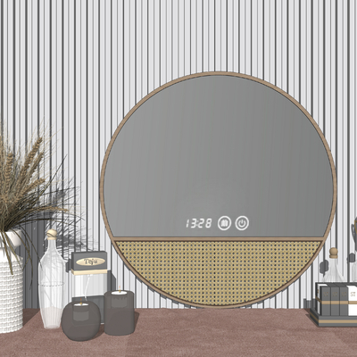  北欧梳妆镜子化妆品su模型 