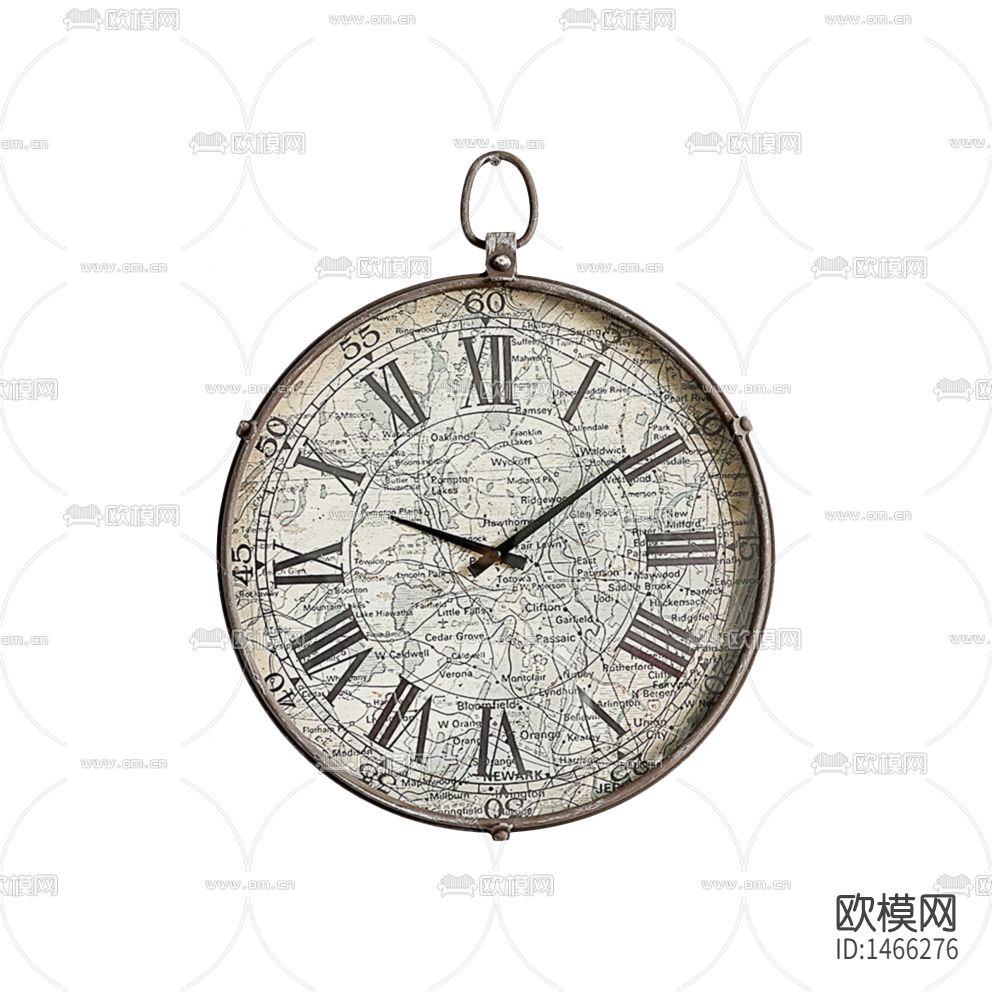 美式复古做旧金属挂钟下载