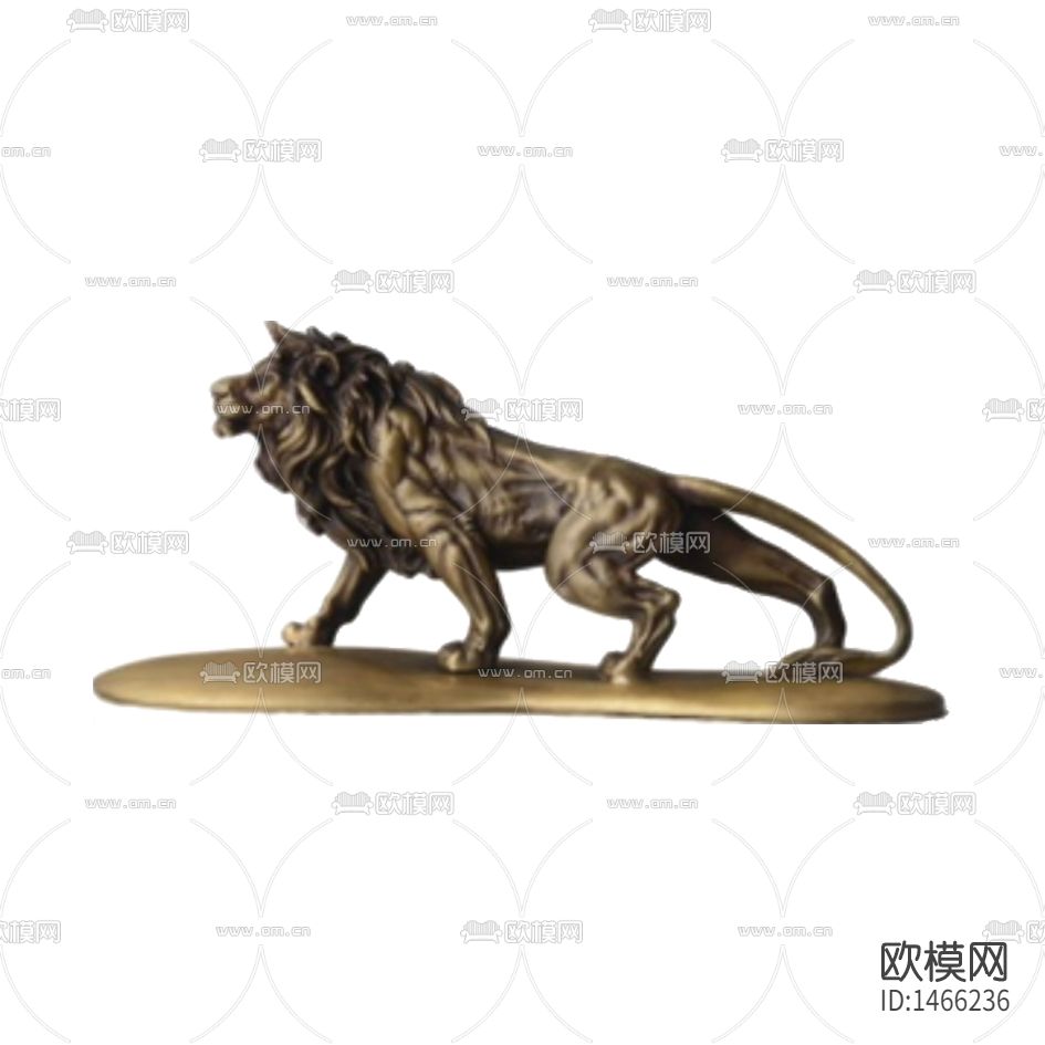 现代轻奢创意金属狮子摆件下载