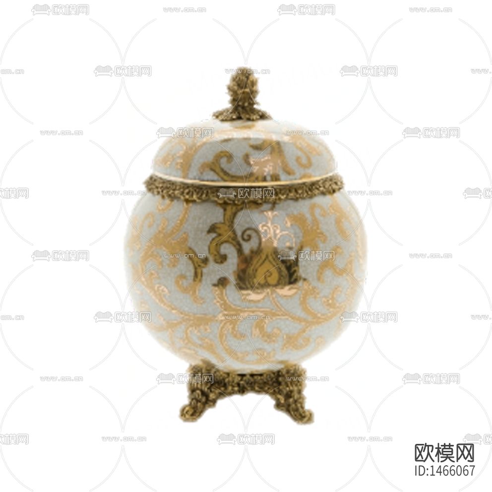 法式轻奢创意金属雕花陶瓷收纳罐下载