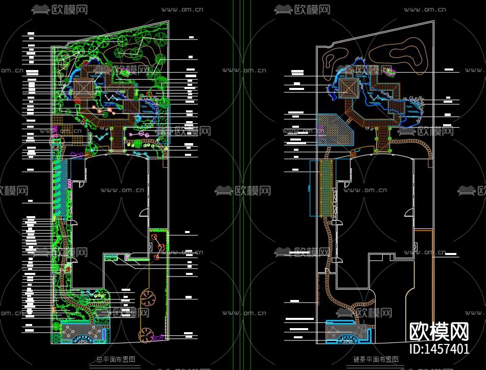 别墅庭院景观设计cad施工图下载（渲染图8）